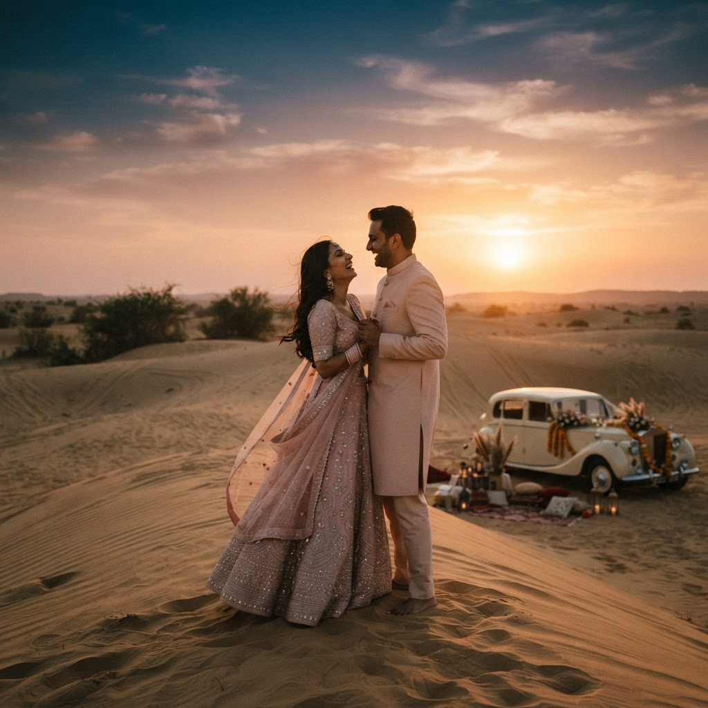 Desert pre-wedding shoot